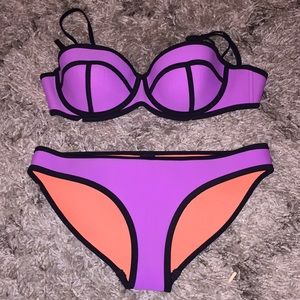 NWOT Neon purple triangl bikini